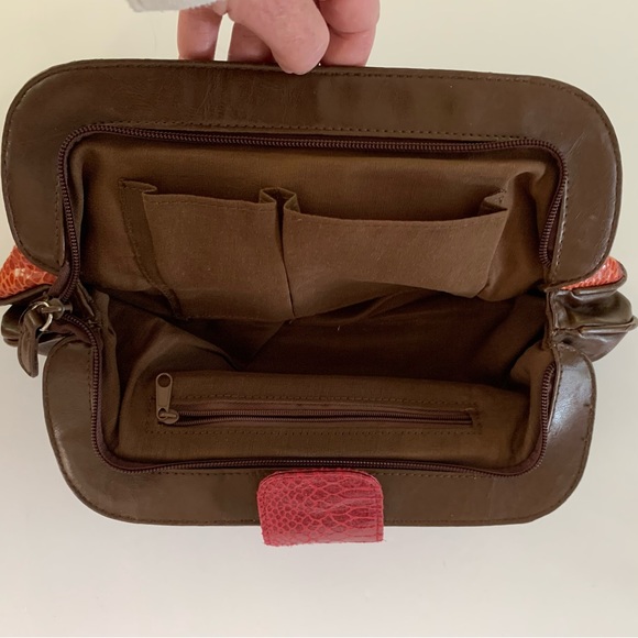 EUC Faux Snakeskin Clutch w Sunburst Pattern 70s Disco Bohemian Vibe - Picture 3 of 5